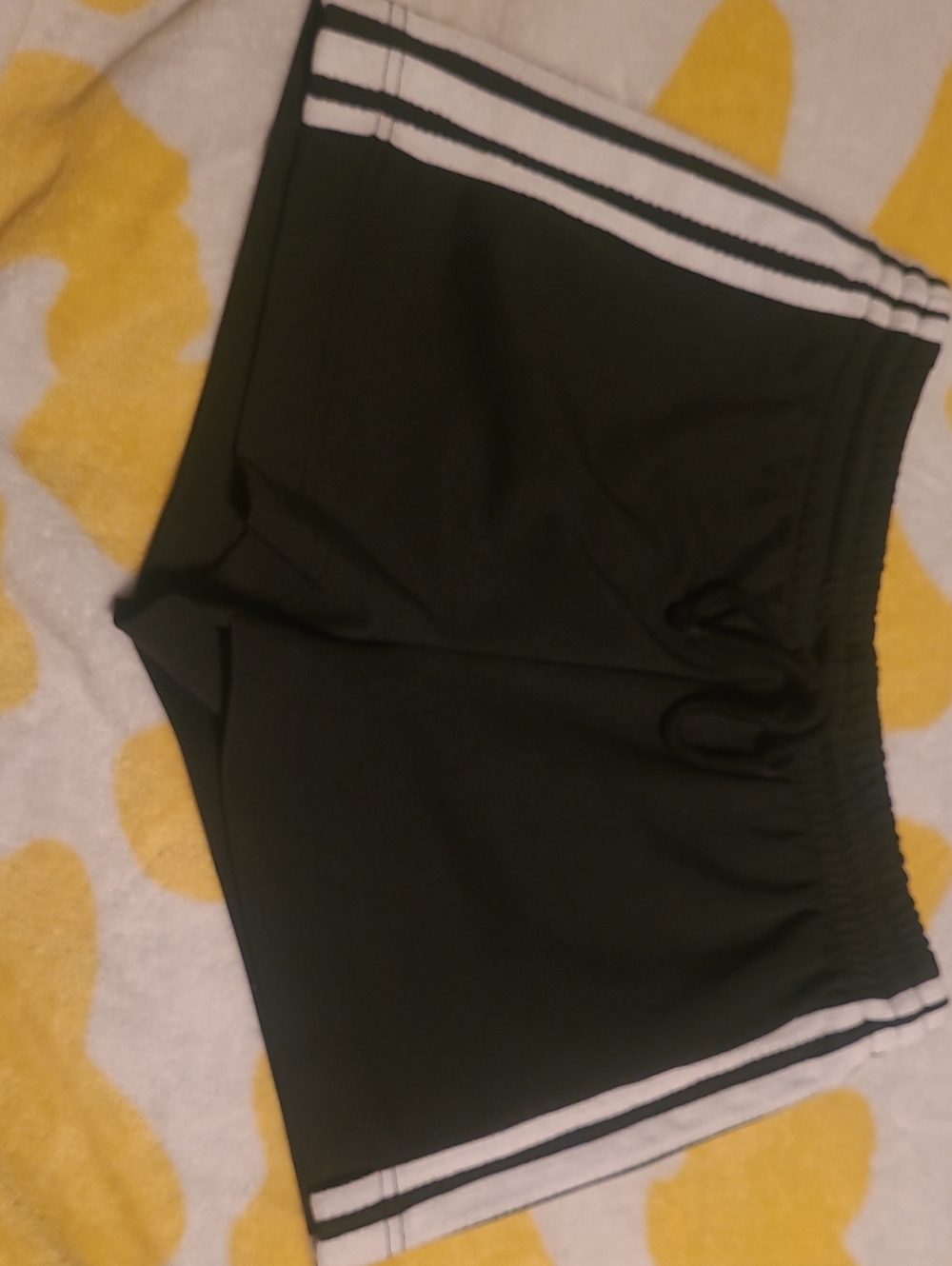 SHEIN Black Athletic Shorts with White Side Stripes